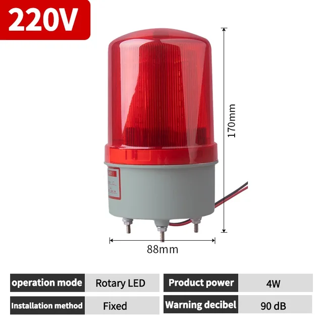 Ses ve ışık alarmı alarmı yanıp sönen ışık 1101J entegre sinyal uyarı lambası 12v24v380v 380v dönen strobe alarmı