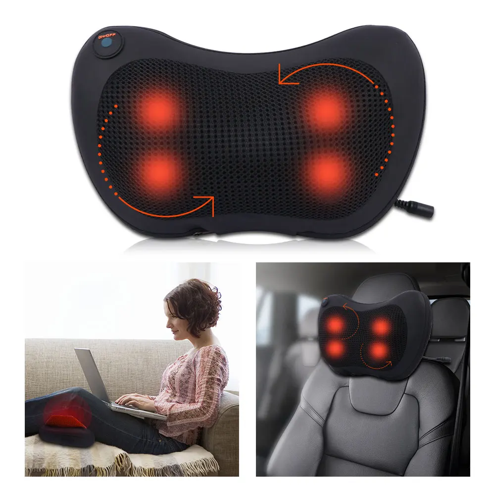 Shiatsu sırt ve boyun masajı-sırt ağrısı, kas ağrıları, sandalyeler ve arabalar için ısı ile 3D derin doku yoğurma masaj yastığı