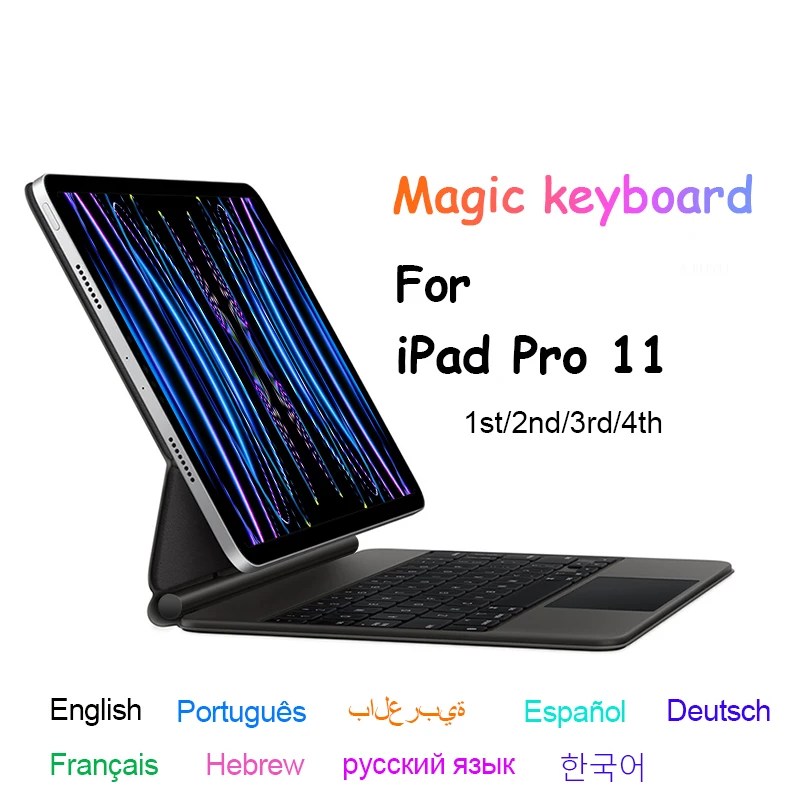 Sihirli klavye için iPad Pro 11 2022 2021 2020 2018 4th 3rd 2nd 1st Gen Bluetooth klavye kapak için iPad hava 4 5 10.9 "vaka