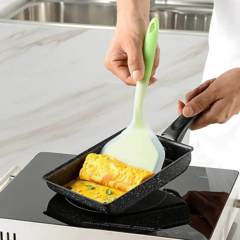 Silikon Spatula mutfak pişirme kapları sığır eti yumurta mutfak kazıyıcı geniş Pizza kürek yapışmaz Spatula pişirme araçları