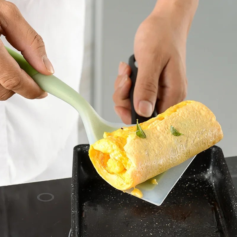 Silikon Spatula mutfak pişirme kapları sığır eti yumurta mutfak kazıyıcı geniş Pizza kürek yapışmaz Spatula pişirme araçları - Görsel 6