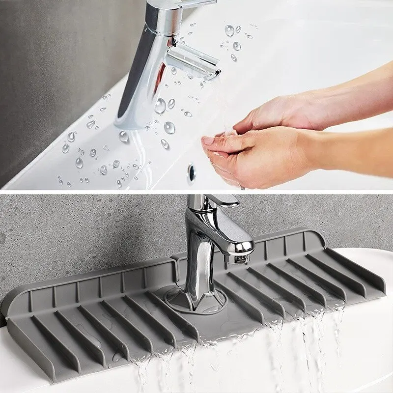 Silikon musluk Mat çanak sabun sünger tutucu mutfak lavabo, mutfak tezgah kurutma Mat banyo mutfak lavabo sıçrama bekçi