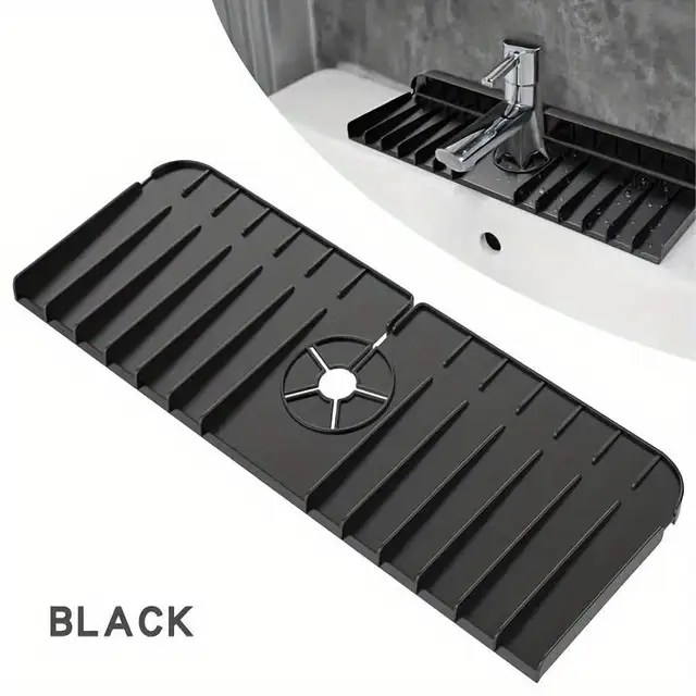 Silikon musluk Mat çanak sabun sünger tutucu mutfak lavabo, mutfak tezgah kurutma Mat banyo mutfak lavabo sıçrama bekçi - Görsel 8