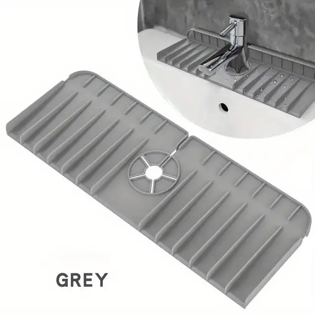 Silikon musluk Mat çanak sabun sünger tutucu mutfak lavabo, mutfak tezgah kurutma Mat banyo mutfak lavabo sıçrama bekçi - Görsel 7
