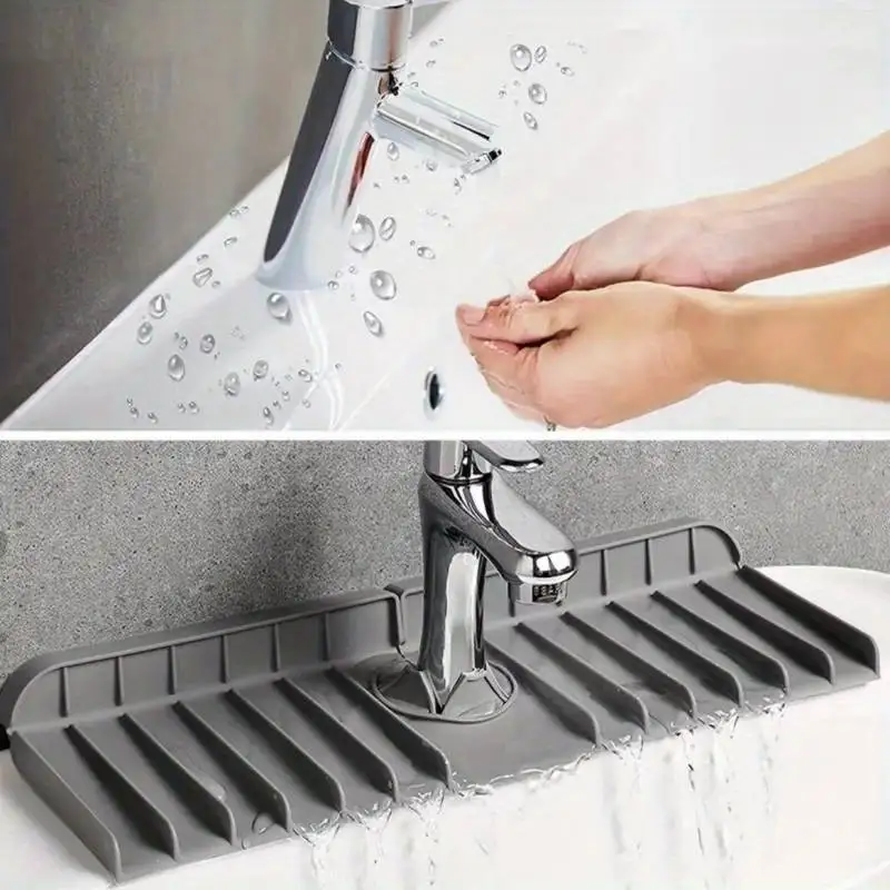 Silikon musluk Mat çanak sabun sünger tutucu mutfak lavabo, mutfak tezgah kurutma Mat banyo mutfak lavabo sıçrama bekçi