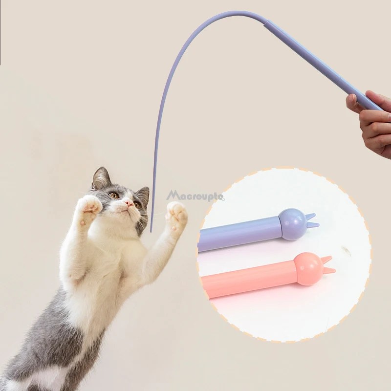 Simüle fare kuyruk kedi oyuncak kedi Teaser komik sopa silikon uzun kuyruk Pet interaktif oyuncaklar kediler yavru avcılık için Pet ürünleri