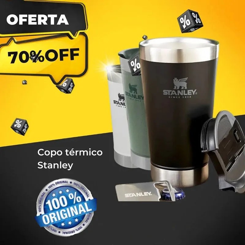 Soğuk sıcak su bira için Stanlyey 473ml termos kupa bira paslanmaz çelik termos vakum yalıtımlı kahve kupa Cafe Copo Termico - Görsel 3