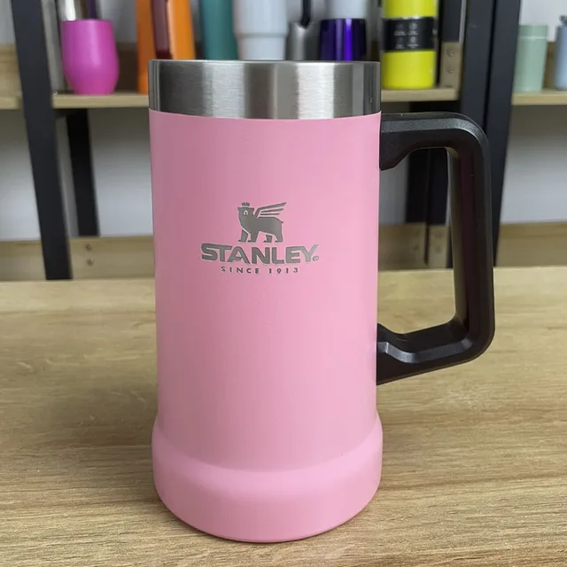 Soğuk sıcak su bira için Stanlyey 473ml termos kupa bira paslanmaz çelik termos vakum yalıtımlı kahve kupa Cafe Copo Termico