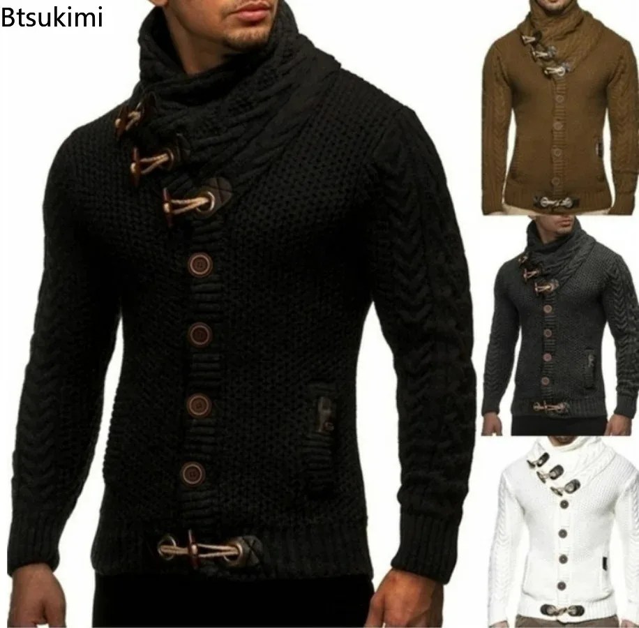 Sonbahar kış adam kazak Streetwear giysi balıkçı yaka kazak erkekler uzun kollu örme kazaklar yumuşak sıcak temel kazak erkek