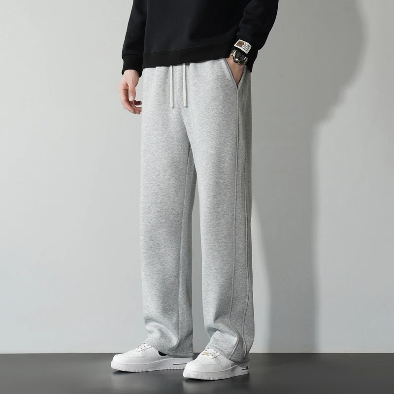 Sonbahar rahat Sweatpants erkekler Joggers 2023 yeni 100% pamuk düz renk spor pantolonlar erkek marka yüksek kalite boy pantolon erkekler