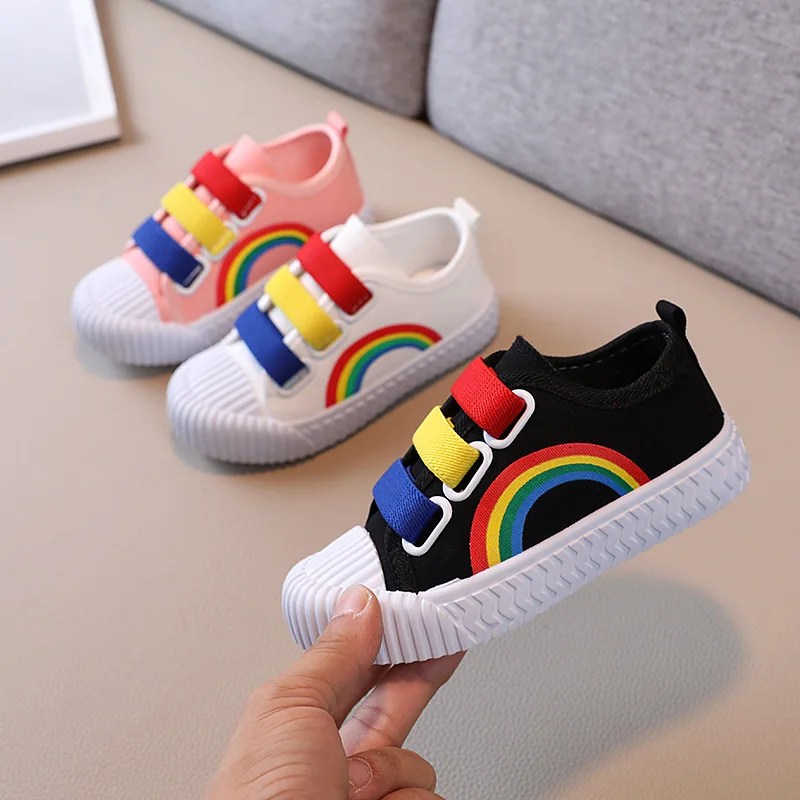 Sonbahar rahat ayakkabılar kanvas ayakkabılar kızların ayakkabı gökkuşağı ayakkabı çocuklar kızlar için spor salonu ayakkabısı erkek Sneakers yumuşak taban çocuk ayakkabıları tênis