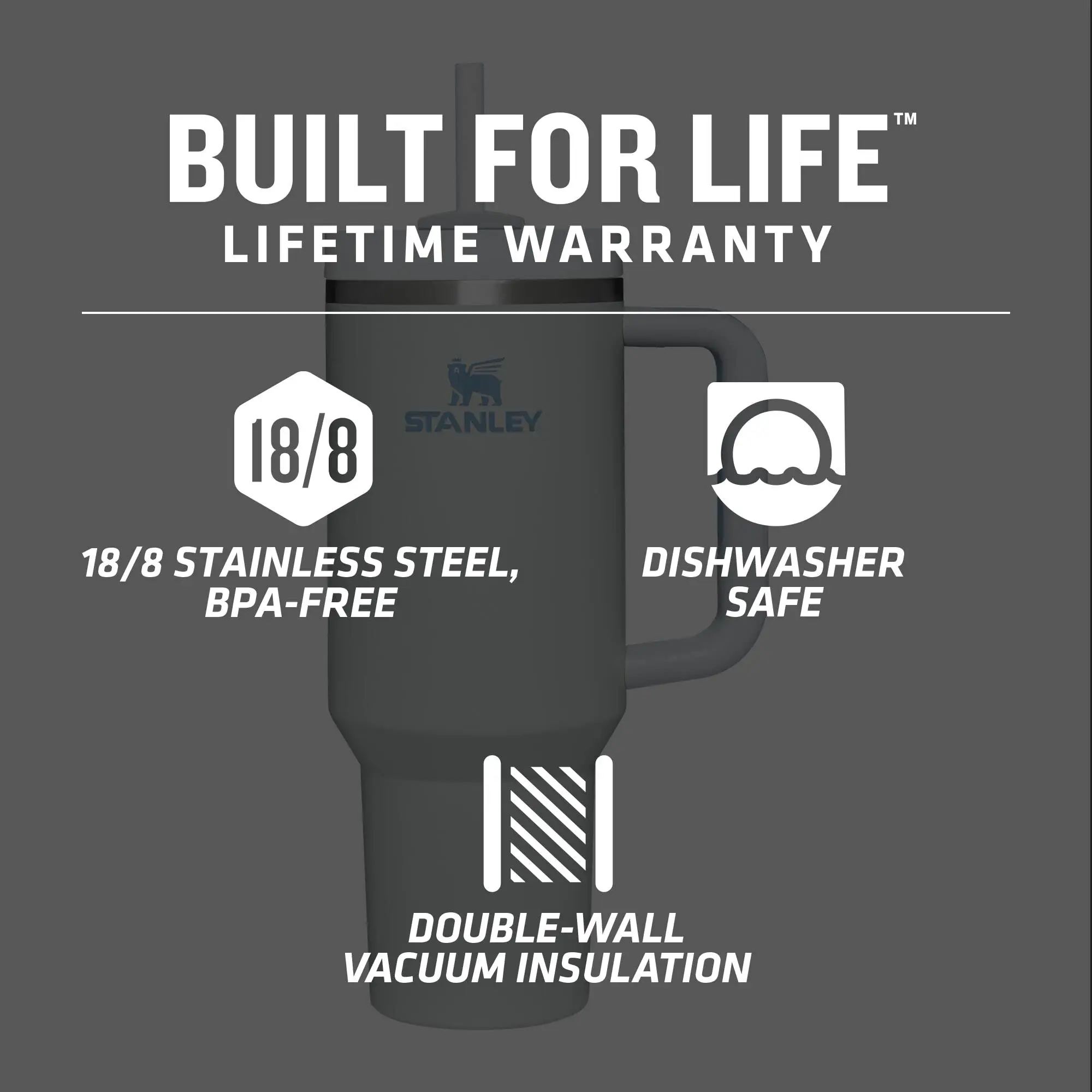 Stanely 40 oz Tumbler kolu kapak saman büyük kapasiteli vakum seyahat kupa açık araba su şişesi çift vakum buz çubuğu fincan - Görsel 5