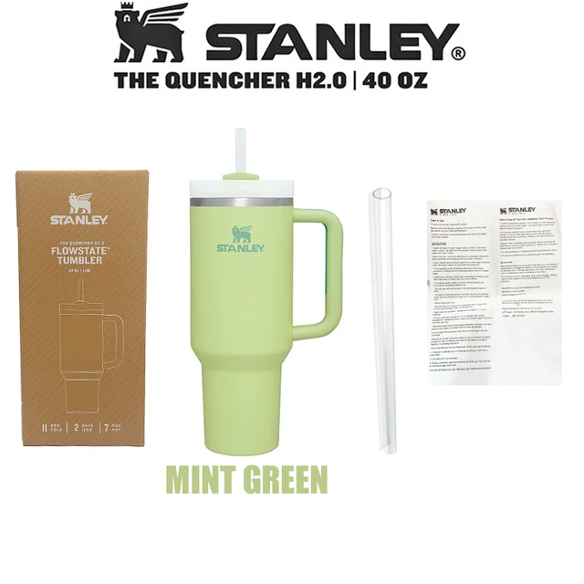 Stanely 40 oz Tumbler kolu kapak saman büyük kapasiteli vakum seyahat kupa açık araba su şişesi çift vakum buz çubuğu fincan
