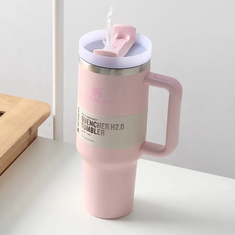 Stanley Quencher H2.0 FlowState Tumbler 40oz yalıtımlı termal kahve fincanı saman ile paslanmaz çelik seyahat kupası büyük kapasiteli