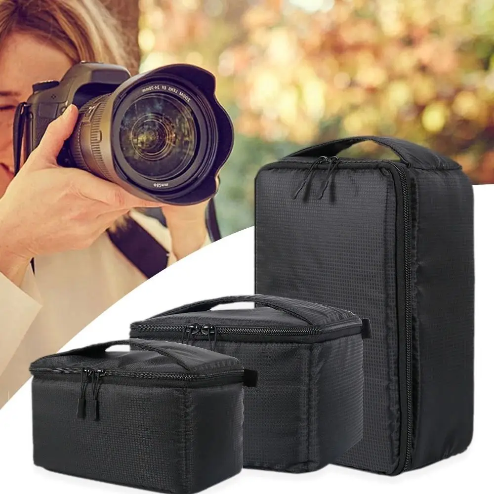 Su geçirmez DSLR kamera ekler çanta taşınabilir iç bölme yastıklı koruyucu çanta süper kalın damla geçirmez astar ekler çanta
