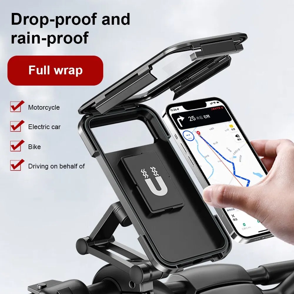 Su geçirmez motosiklet bisiklet mobil telefon tutucu destek evrensel bisiklet GPS 360 ° döner ayarlanabilir motosiklet hücre telefon tutucu