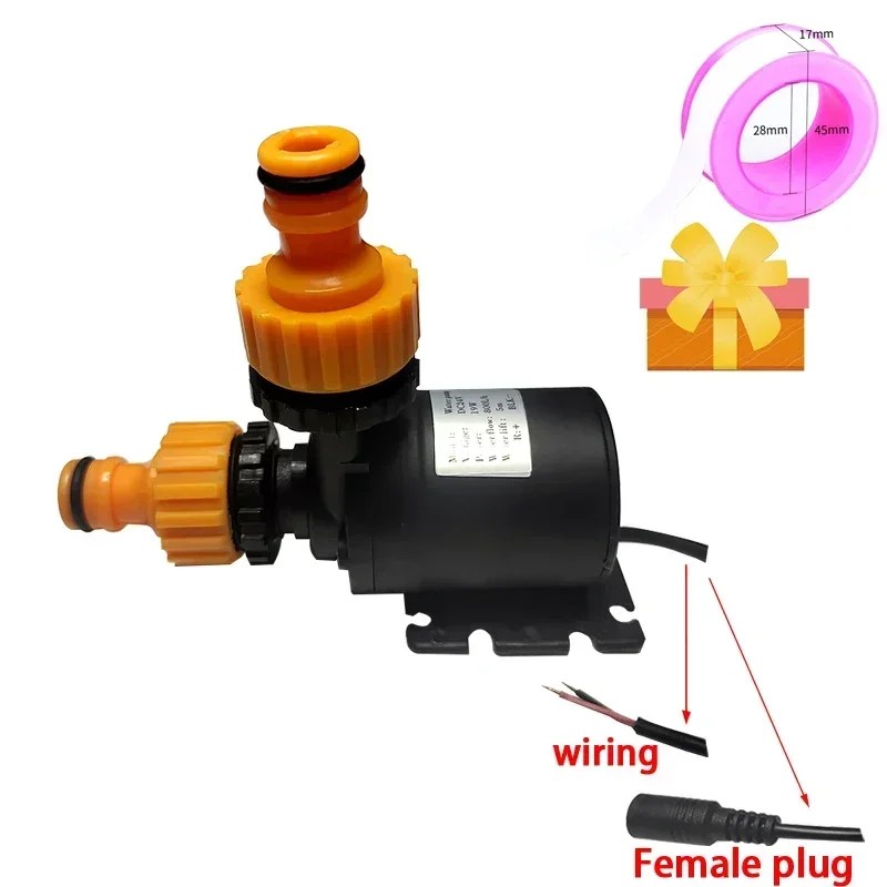 Su pompası DC 24V 12V yüksek basınç Ultra sessiz güneş asansör 5M 800L/H fırçasız Motor dalgıç su pompaları hızlı mola ortak