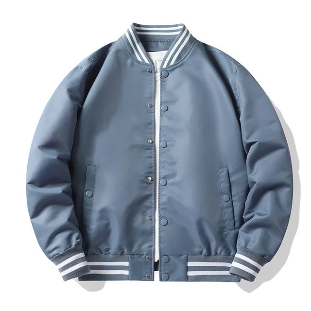 Supzoom yeni varış kaburga kol pamuk moda tek göğüslü rahat Pilot Ins bombacı beyzbol ceket gevşek hırka katı ceket - Görsel 10