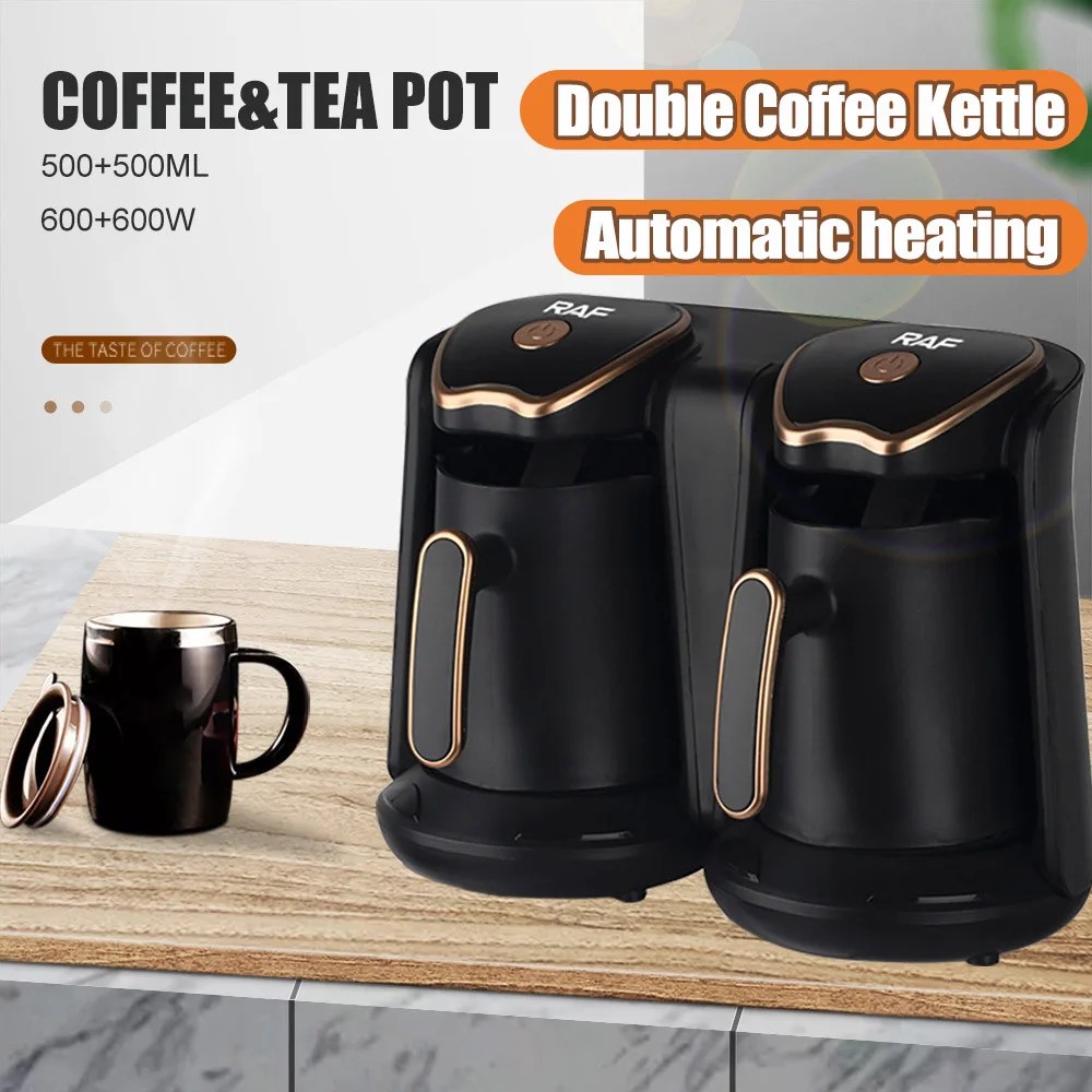 Türk cezve ev ısıtma kahve fincanı ikiz su ısıtıcısı elektrikli Espresso tencere taşınabilir çaydanlık kahve makinesi kahve ofis