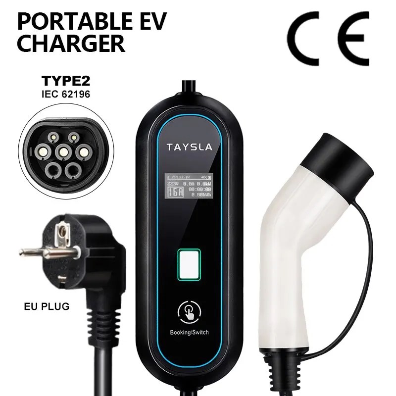 TAYSLA elektrikli araç şarj tipi 2 şarj kablosu EV şarj istasyonu Wallbox EVSE elektrikli şarj Nissan Leaf şarj 16A