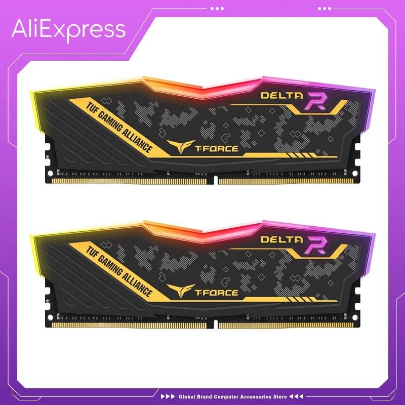 TEAMGROUP RGB DDR4 8GB 3200MHz CL16 t-force Delta TUF oyun ittifak masaüstü oyun Ram bellek