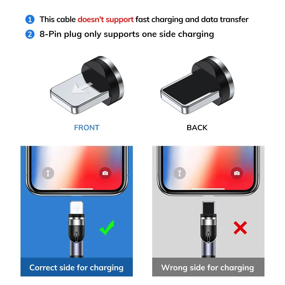 TOPK manyetik şarj 3 in 1 kablo 540 dönen mikro USB tip C kablo manyetik telefon şarj kablosu 90 açı bağlayıcı