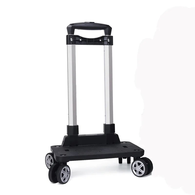Taşınabilir 4/5 tekerlekli arabası raf alüminyum alaşım katlanabilir Pullling çubuk taşıyıcı öğrenci sırt çantası evcil hayvan çantası yük taşıyan 15kg için