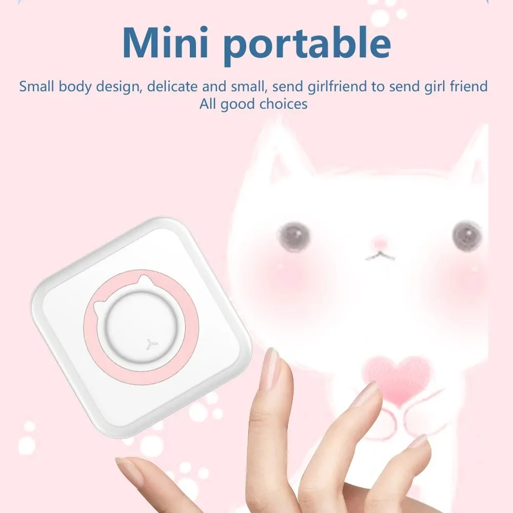 Taşınabilir Mini termal yazıcı kablosuz BT 203dpi fotoğraf etiket Memo yanlış soru baskı ile USB kablosu Imprimante taşınabilir