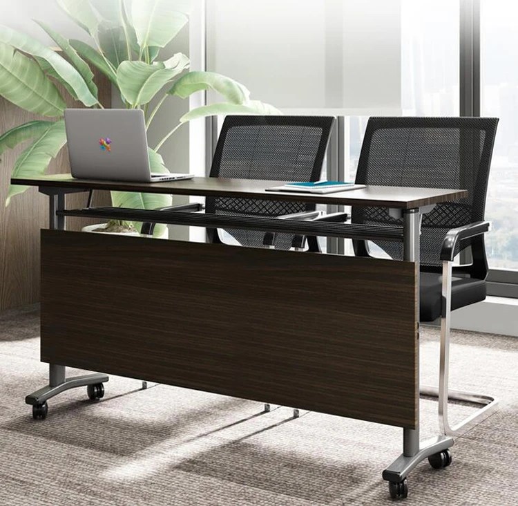 Taşınabilir bilgisayar masası ofis masası tekerlek hareketli PC dizüstü bilgisayar masası mobilya katlanır çalışma eğitim toplantı masası 120cm
