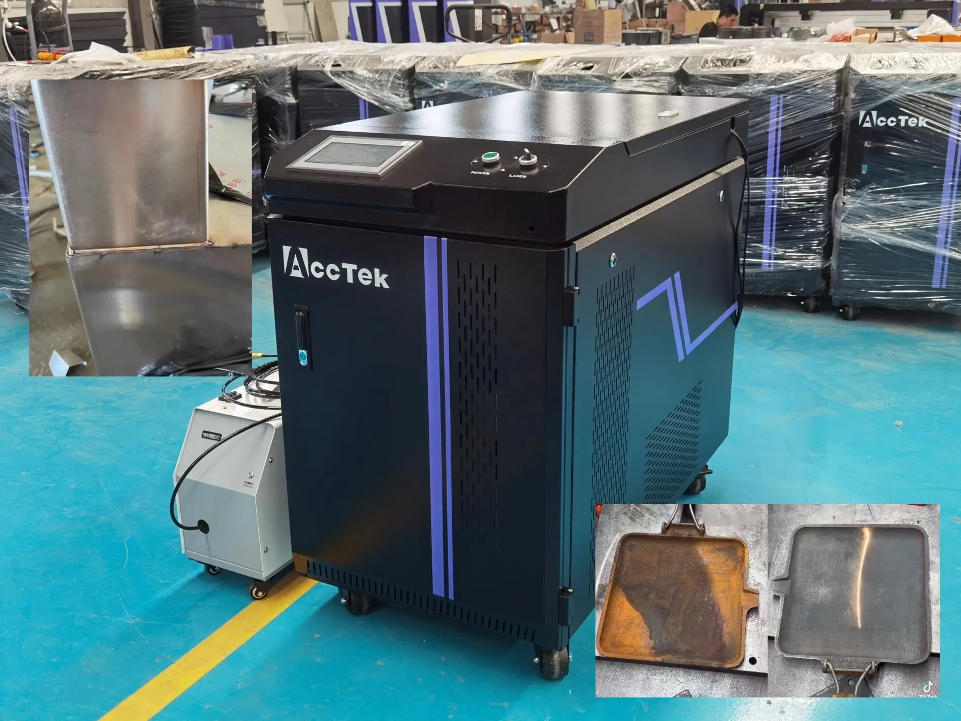 Taşınabilir lazer 3 In 1 Metal pas kaldırma temiz makine el düzenlenen Fiber lazer kaynak temizleme kesme makinesi