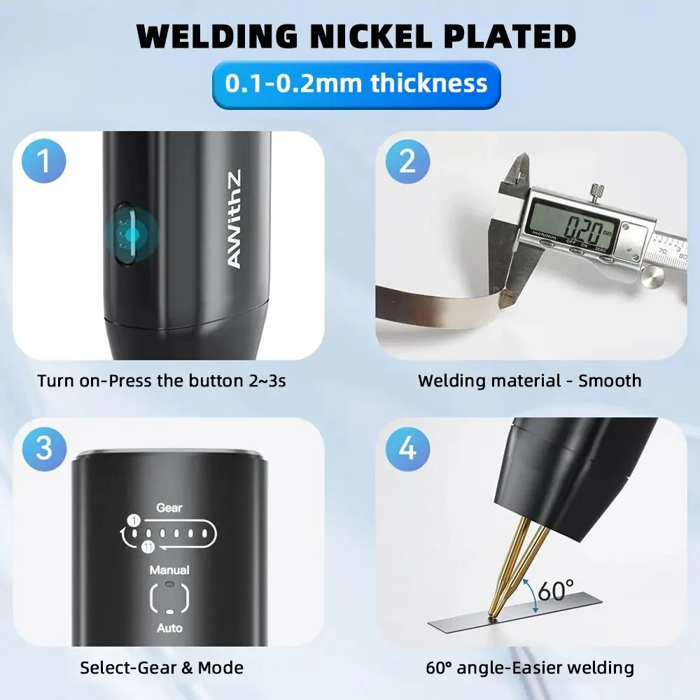 Taşınabilir nokta kaynakçı DIY el nokta kaynak makinesi 11 dişliler ayarlanabilir enerji depolama nokta kaynak için 18650 lityum pil
