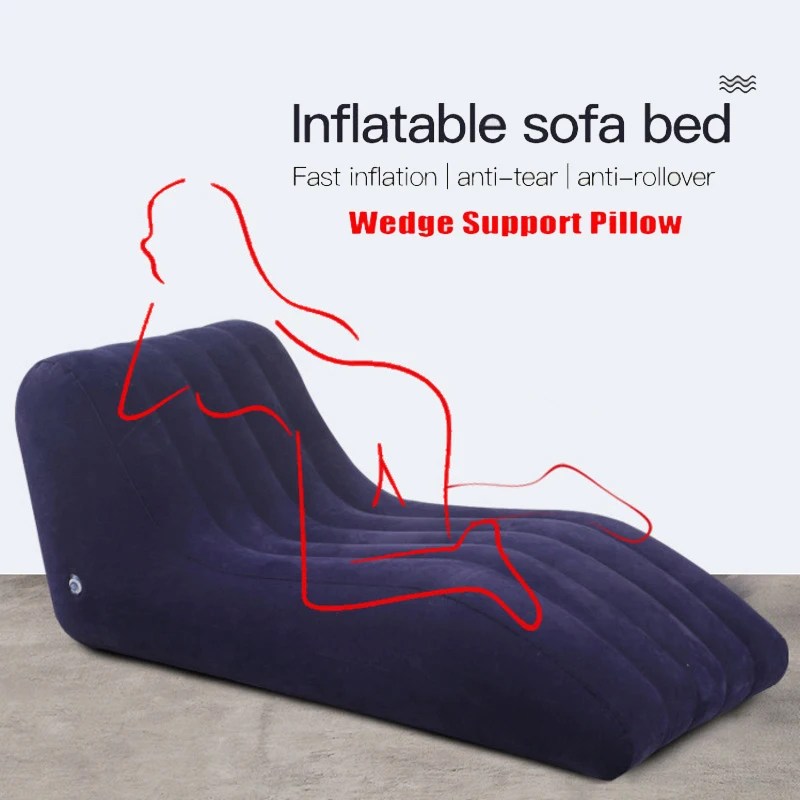 Taşınabilir s-şekilli aşk pozisyonu emek tasarrufu oturan bahçe yatak odası katlanır mobilya için şişme Sofa yatak Yoga şezlong