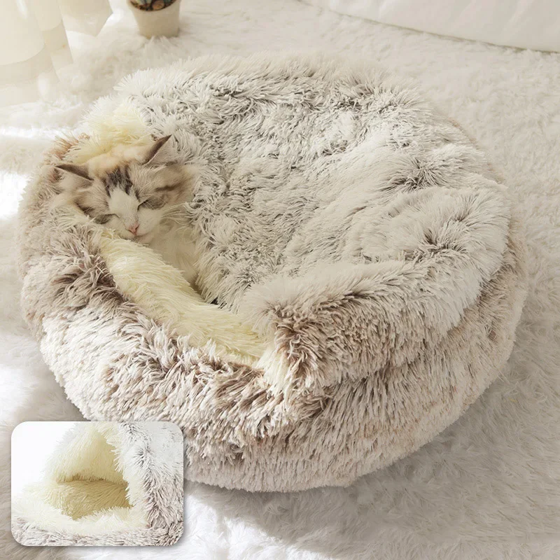 Tatlı kedi yatak sıcak Pet sepet rahat yavru salon yastık kedi ev çadır yıkanabilir mağara için çok yumuşak küçük köpek halısı çanta kedi yatakları