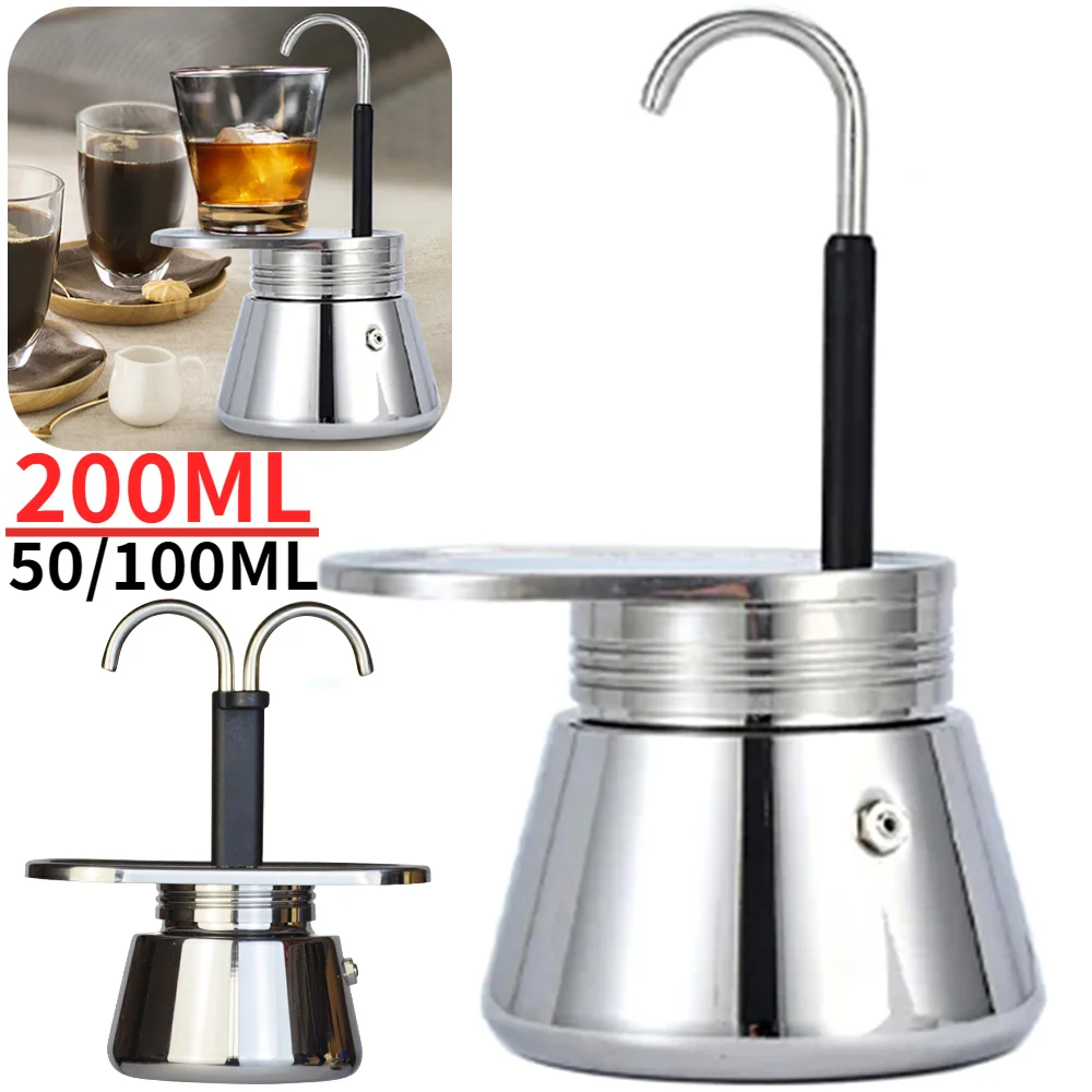 Tek/çift tüp 304 paslanmaz çelik cezve Espresso makinesi İtalyan kahve makinesi için büyük aromalı güçlü Espresso