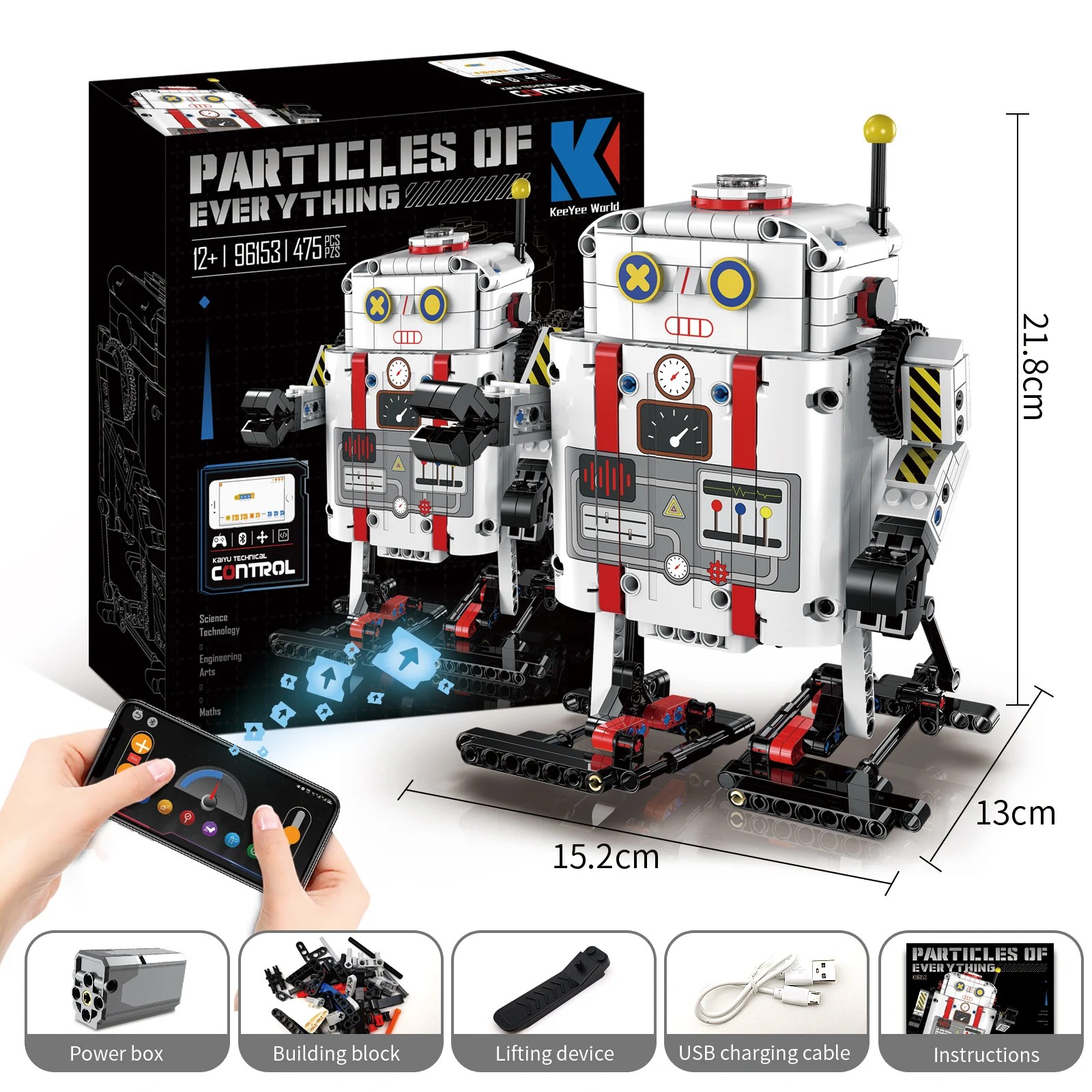 Teknik akıllı Robot K96131 APP uzaktan kumanda yapı taşları tuğla programlama USB hediye setleri oyuncaklar inşaat çocuklar - Görsel 5