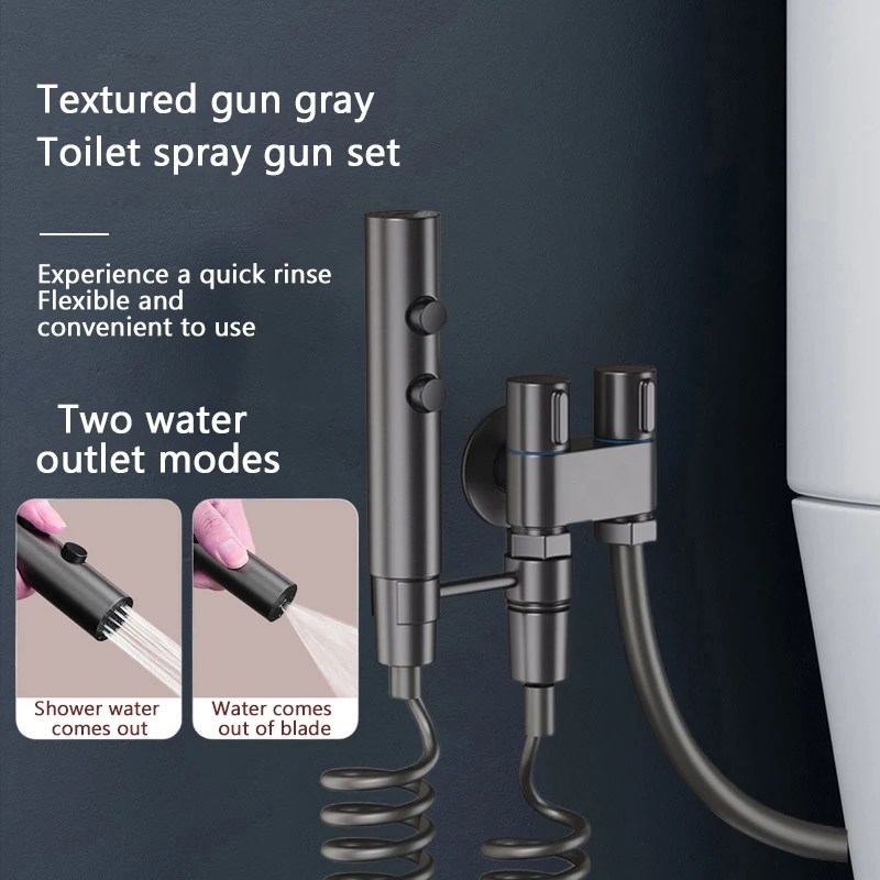 Tuvalet püskürtme tabancası Set banyo temizlik için iki mod kadınsı temizlik Bidets paslanmaz çelik el püskürtme tabancası aksesuarları