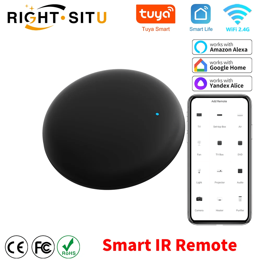 Tuya WiFi akıllı IR uzaktan kumanda akıllı yaşam APP TV DVD yerine AUD AC uzaktan Alexa Google ev ile çalışır