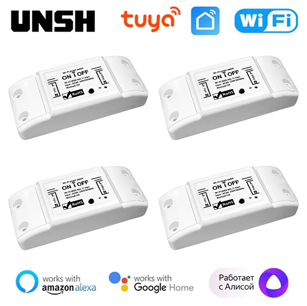 Tuya akıllı WiFi anahtarı Mini akıllı kesici akıllı yaşam kablosuz uzaktan kumanda Alexa Google ev Yandex Alice ile çalışır
