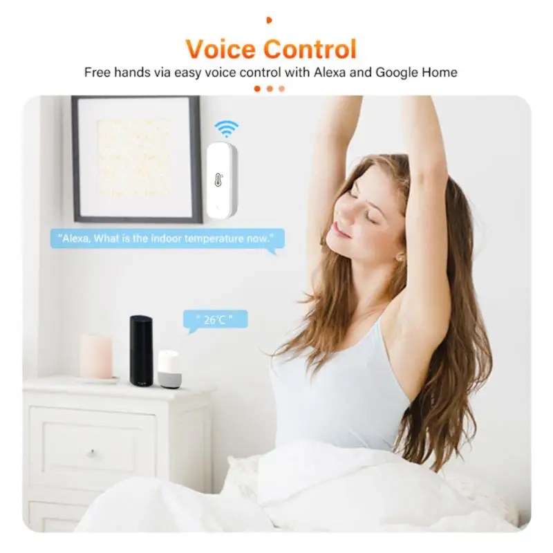 Tuya akıllı ZigBee / WiFi sıcaklık ve nem sensörü kapalı higrometre termometre Alexa Google yardımcısı üzerinden SmartLife App - Görsel 2