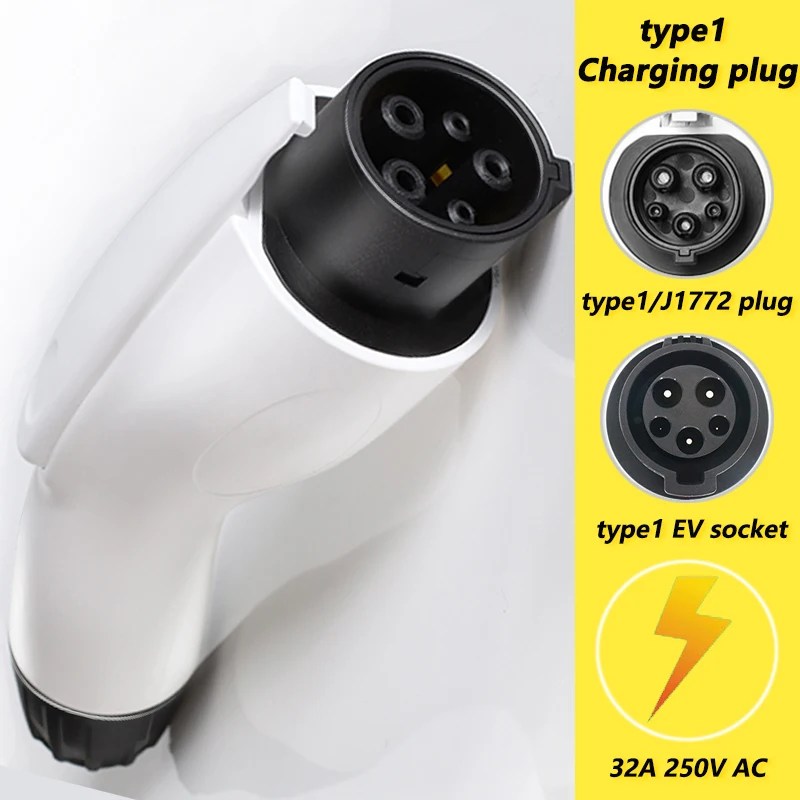 Type1 EV araba şarjı fiş SAE J1772 bağlayıcı Type1 fiş 50A elektrikli araç şarj istasyonu EVSE tesla amerikan standart için