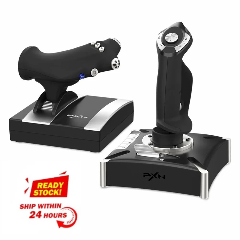 Uçuş sopa Joystick PXN-2119PRO Gamepad oyun denetleyicisi çift titreşim PC/PS4/XBOX için Microsoft uçuş simülatörü 2021
