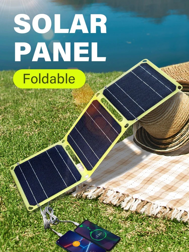 USB + PD güneş enerjisi bankası 5v/9v/12v fotovoltaik panel açık kamp taşınabilir cep telefonu şarj panelleri 21w RV seyahat balıkçılık için
