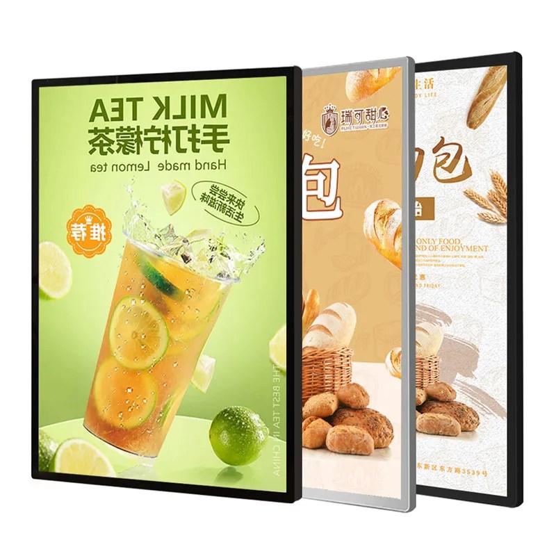 Ultra ince LED ışık kutu işareti duvara monte alüminyum basmalı klips çerçeve arkadan aydınlatmalı film posteri ekran LED reklam ışıklı kutusu
