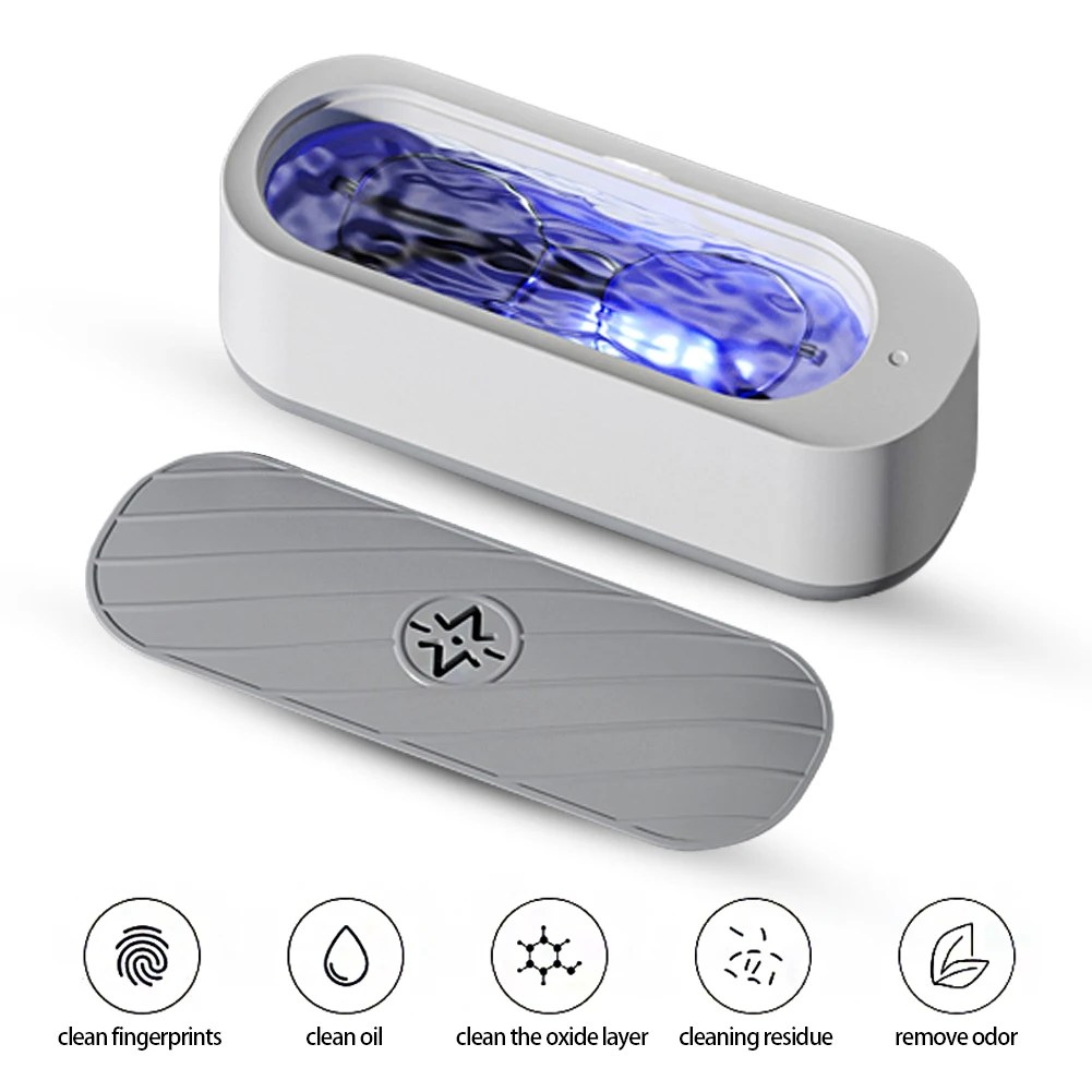 Ultrasonik temizleme makinesi USB şarj edilebilir yüksek frekanslı titreşim yıkama temizleyici takı gözlük temizleyici