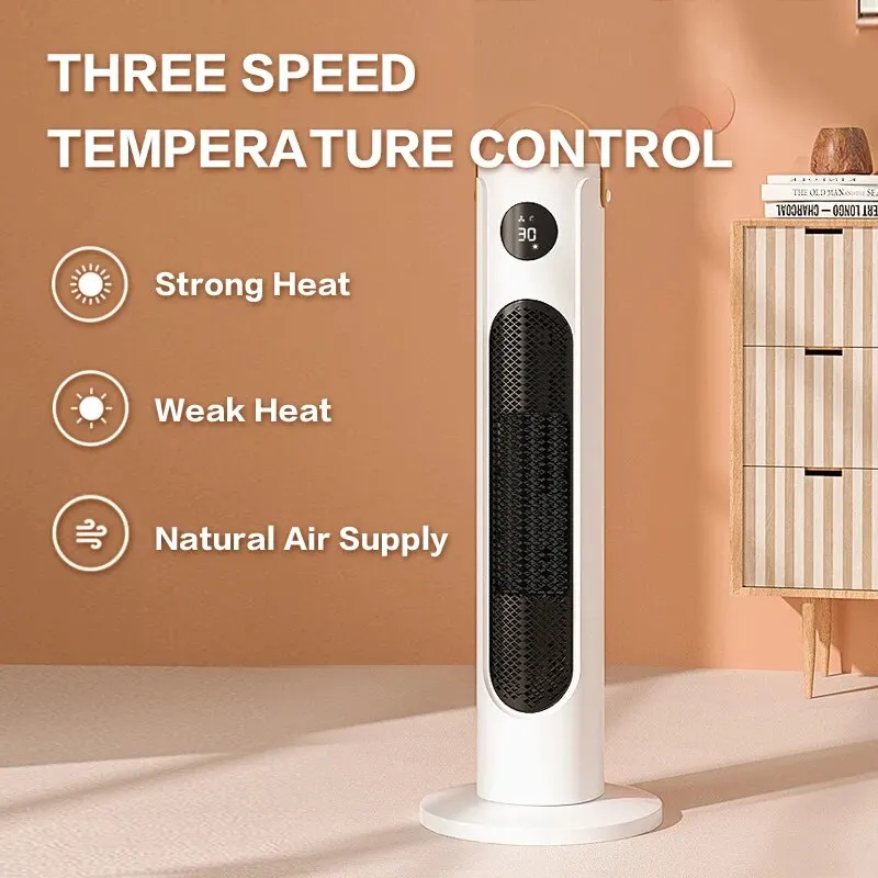 Uzaktan elektrikli ısıtıcı, 3 mod, 120 ° büyük açı sallayarak kafa, aşırı ısınma ve devrilme koruması, yerli seramik ısıtıcı