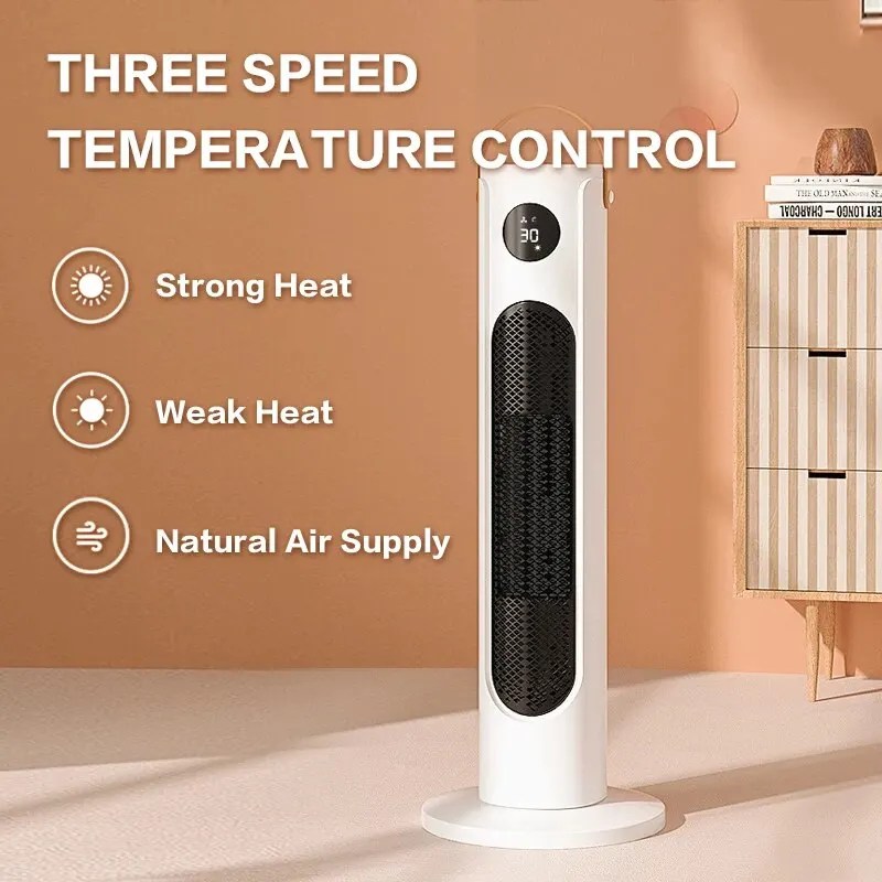 Uzaktan elektrikli ısıtıcı, 3 mod, 120 ° büyük açı sallayarak kafa, aşırı ısınma ve devrilme koruması, yerli seramik ısıtıcı - Görsel 3