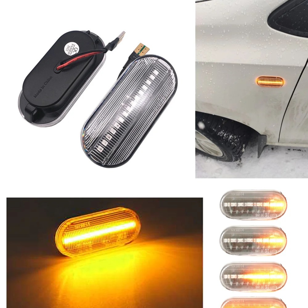 VW Golf 3 4 MK3 MK4 Passat için 3BG Polo 6N Bora Bora Bora Led dinamik Side Marker dönüş sinyal ışığı sıralı flaşör işık