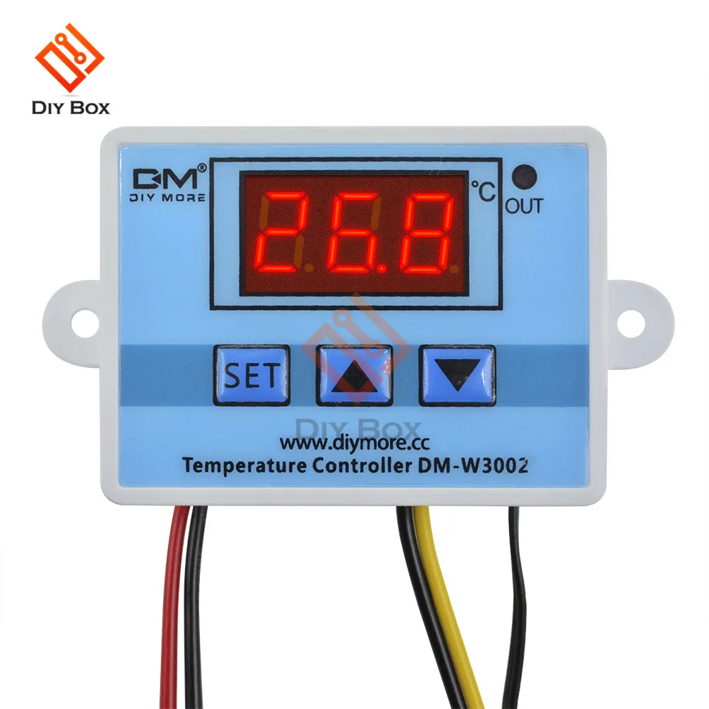 W3002 XH-W3002 dijital LED sıcaklık kontrol cihazı DC 12V 24V AC 110V-220V 10A termostat kontrol anahtarı ile prob sensörü