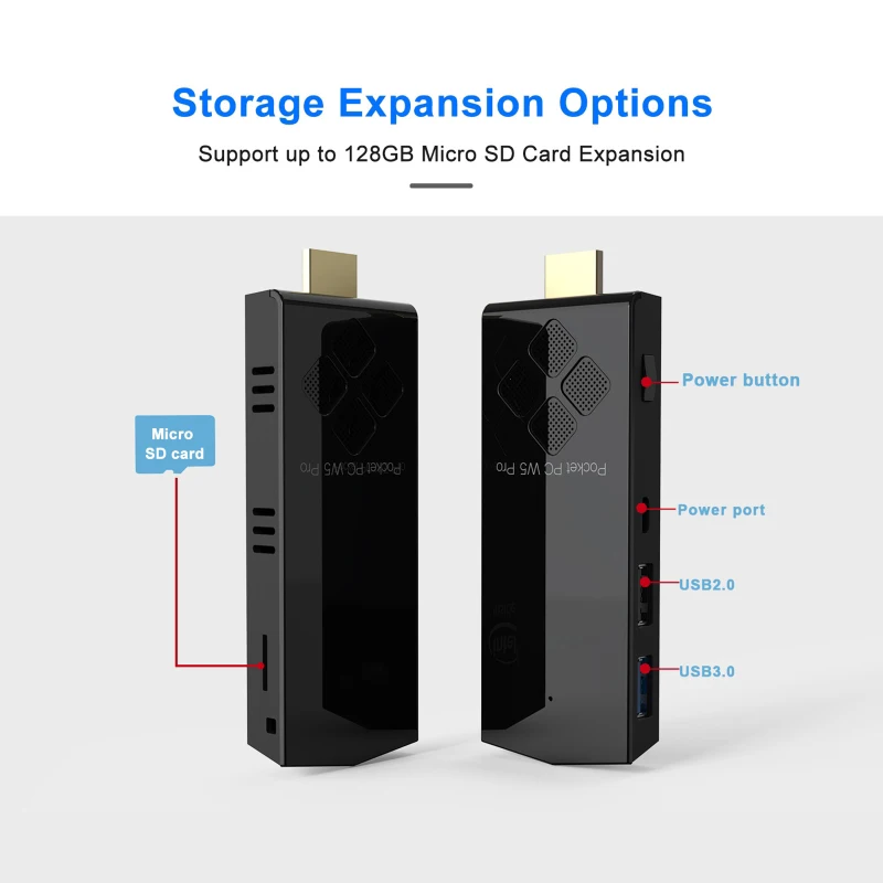 W5 PRO Mini PC Windows 10 lisanslı 4GB/128GB Intel Atom X5-Z8350 mikro PC bilgi işlem sopa dört çekirdekli 1.92GHz 2.4G/5G WiFi