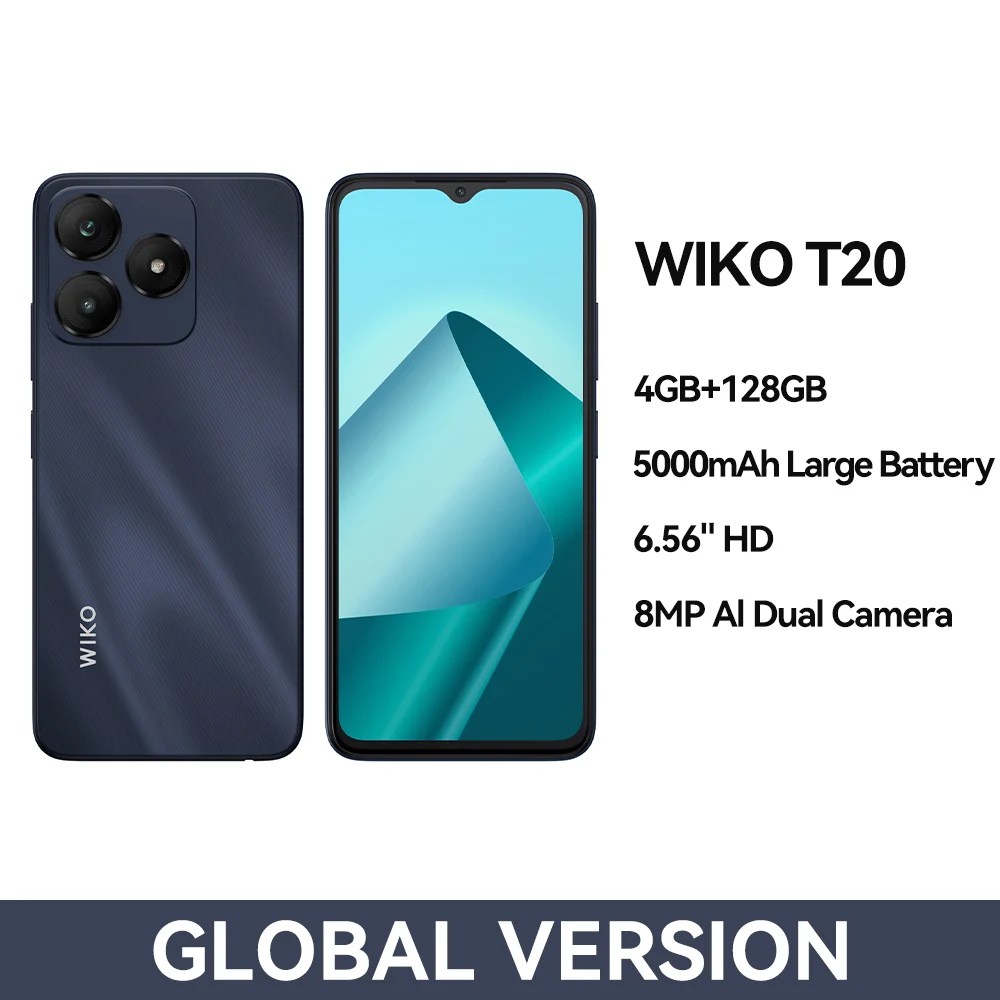 WIKO T20 Smartphone 4GB 128GB pil 5000mAh 6.56 "HD + ekran Octa çekirdek işlemci Android 13 cep telefon çift SIM 4G